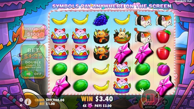 Screenshot videoslot slotmachine Oishii Bonanza