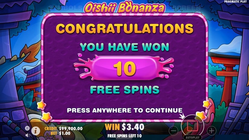 Screenshot videoslot slotmachine Oishii Bonanza