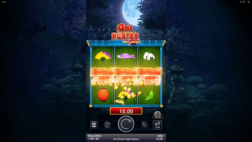 Screenshot videoslot slotmachine Oni Hunter Night Sakura