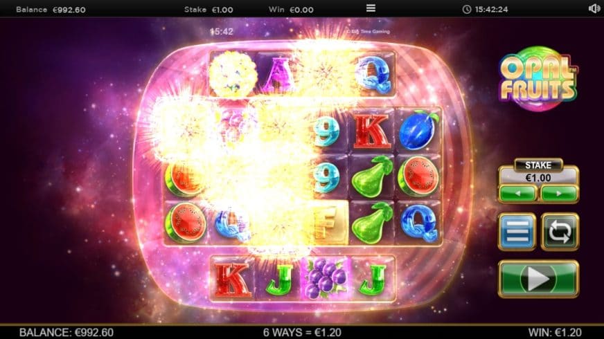 Screenshot videoslot slotmachine Opal Fruits