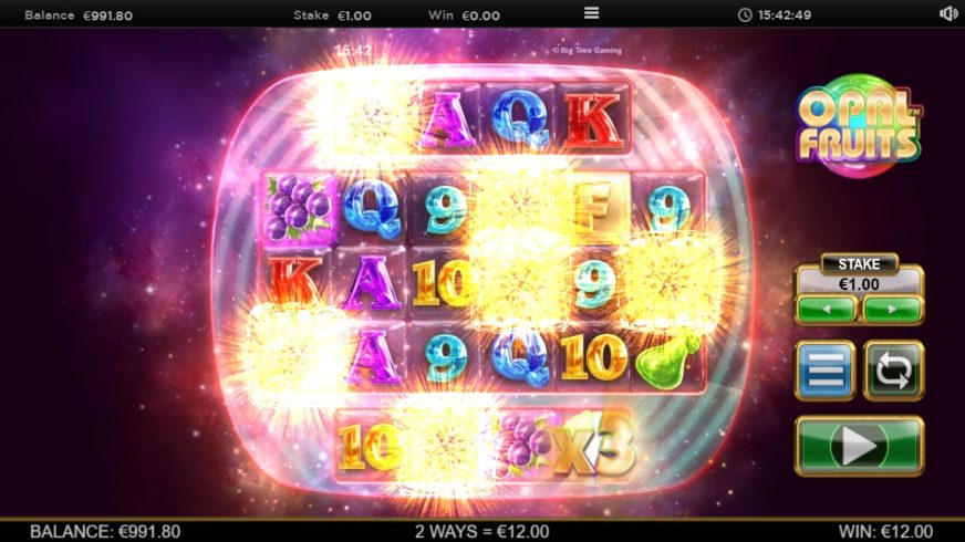 Screenshot videoslot slotmachine Opal Fruits