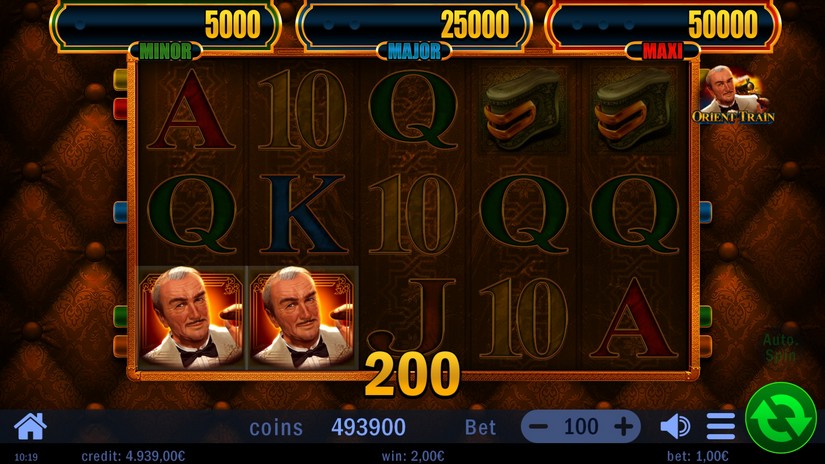 Screenshot videoslot slotmachine Orient Train