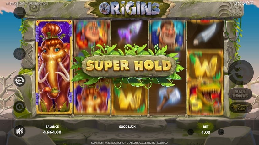 Screenshot videoslot slotmachine Origins