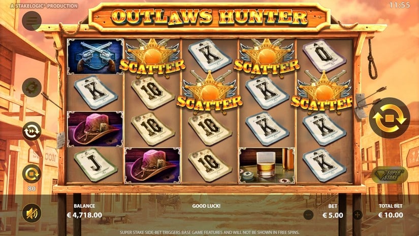 Screenshot videoslot slotmachine Outlaws Hunter