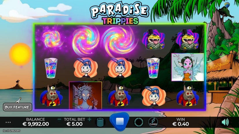 Screenshot videoslot slotmachine Paradise Trippies