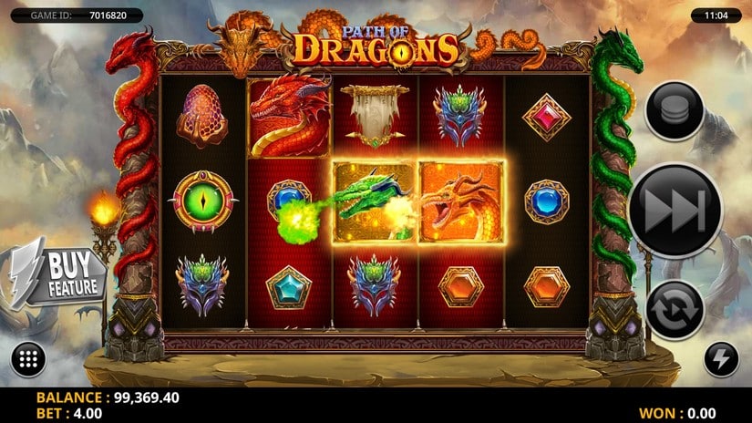 Screenshot videoslot slotmachine Path of Dragons