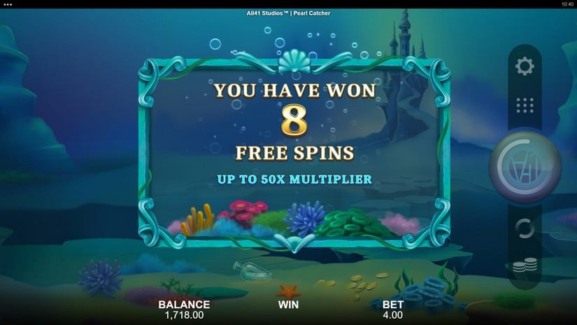 Screenshot videoslot slotmachine Pearl Catcher