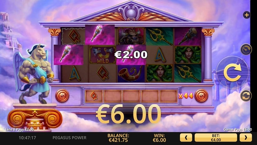 Screenshot videoslot slotmachine Pegasus Power