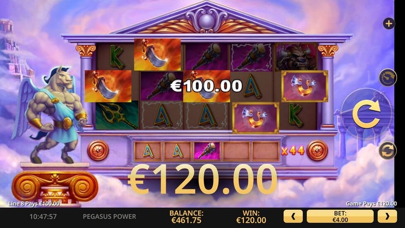 Screenshot videoslot slotmachine Pegasus Power