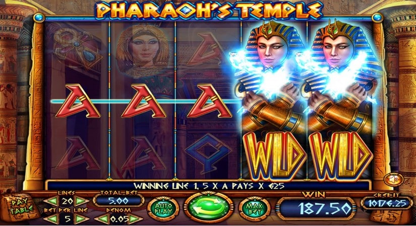 Screenshot videoslot slotmachine Pharaohs Temple