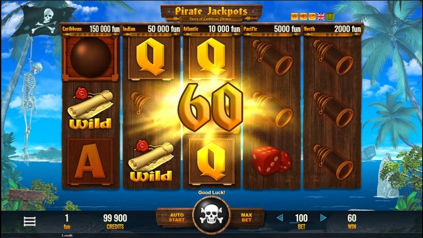 Screenshot videoslot slotmachine Pirate JackPots