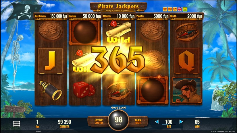 Screenshot videoslot slotmachine Pirate JackPots