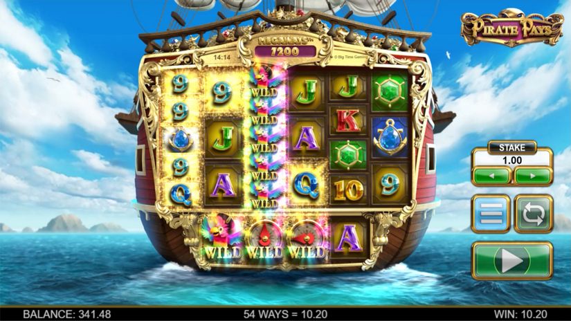 Screenshot videoslot slotmachine Pirate Pays Megaways