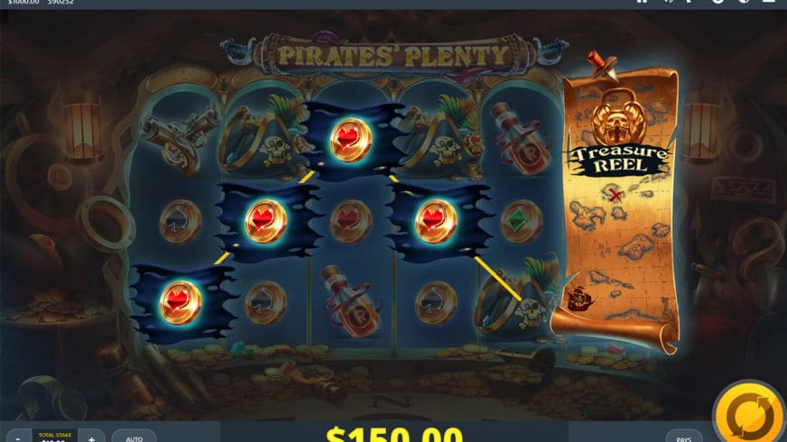 Screenshot videoslot slotmachine Pirates’ Plenty