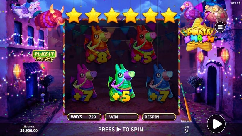 Screenshot videoslot slotmachine Piñata Smash