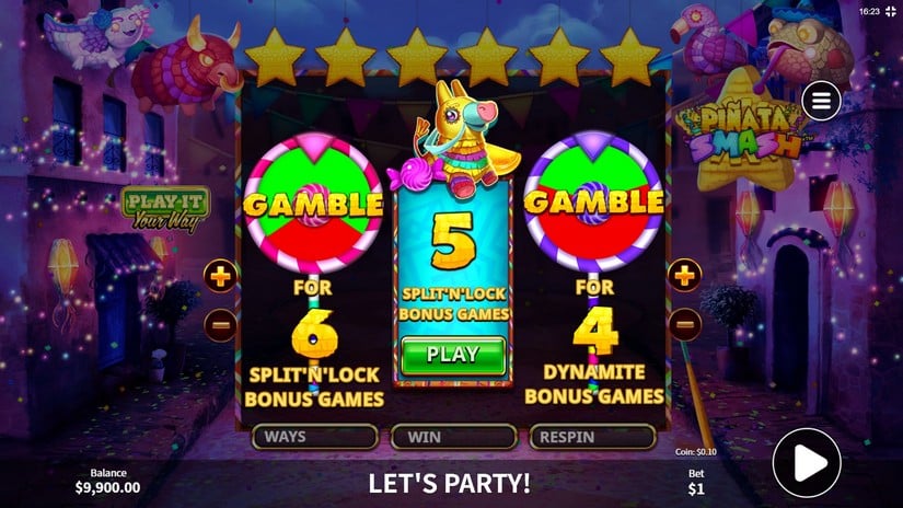 Screenshot videoslot slotmachine Piñata Smash