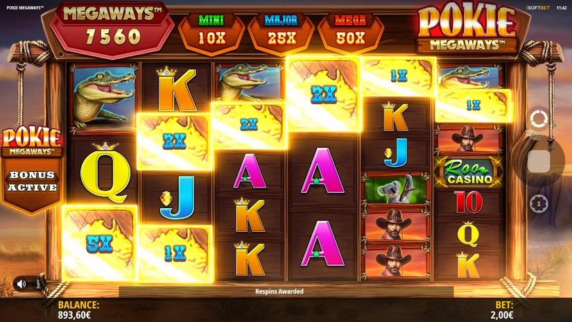 Screenshot videoslot slotmachine Pokie Megaways