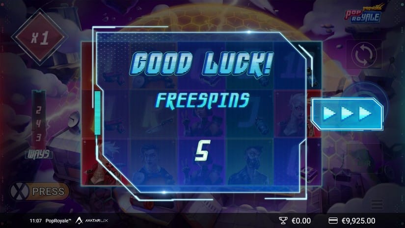 Screenshot videoslot slotmachine POP Royale