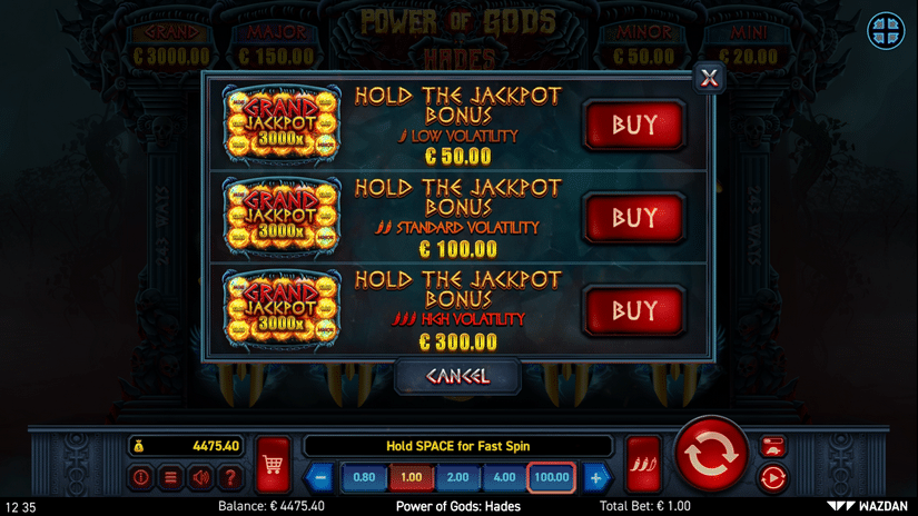 Screenshot videoslot slotmachine Power of Gods™: Hades