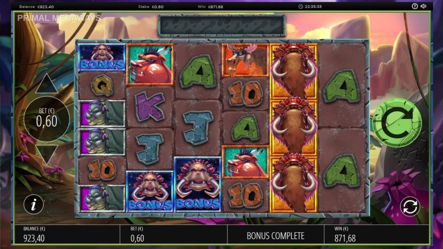 Screenshot videoslot slotmachine Primal Megaways