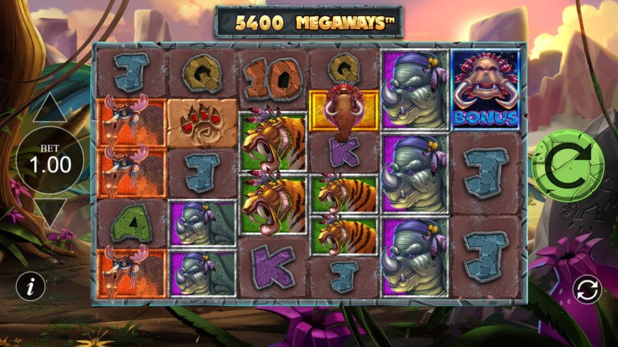 Screenshot videoslot slotmachine Primal Megaways