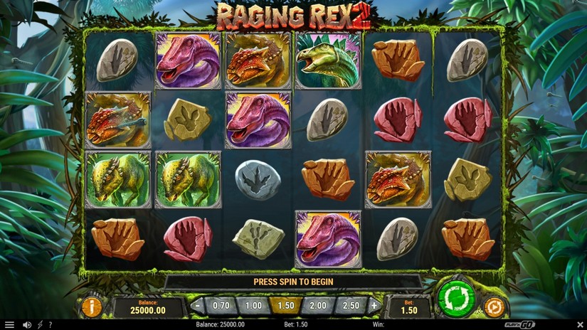 Screenshot videoslot Raging Rex 2