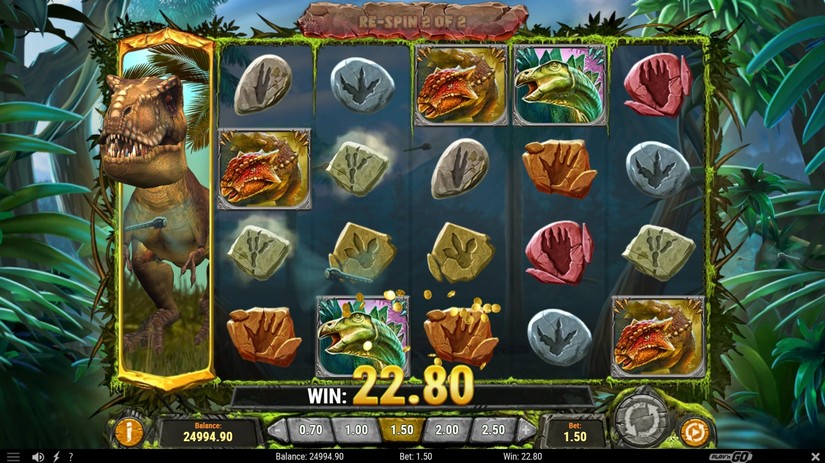 Screenshot videoslot slotmachine Raging Rex 2