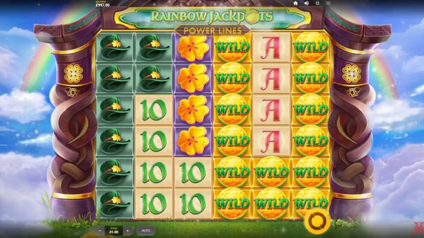 Screenshot videoslot Rainbow Jackpots Power Lines