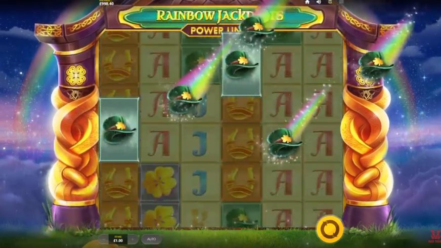 Screenshot videoslot slotmachine Rainbow Jackpots Power Lines