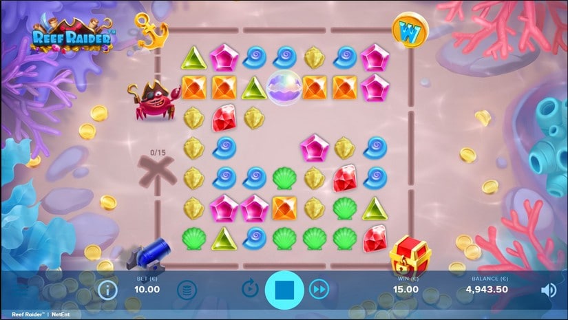 Screenshot videoslot slotmachine Reef Raider