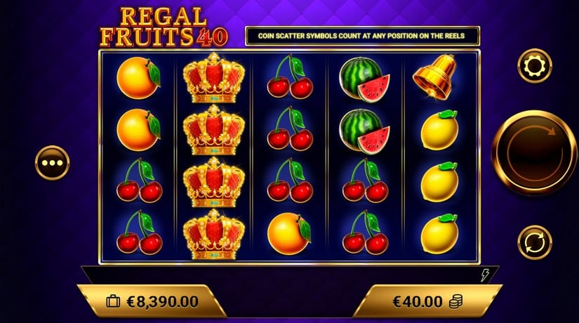 Screenshot videoslot slotmachine Regal Fruits 40