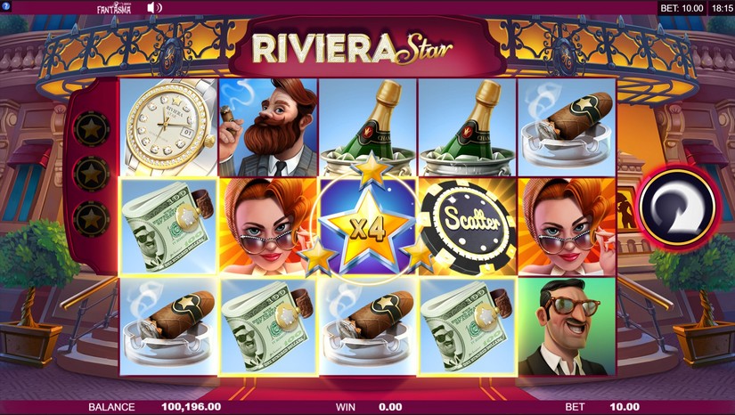 Screenshot videoslot slotmachine Riviera Star