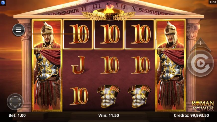 Screenshot videoslot slotmachine Roman Power