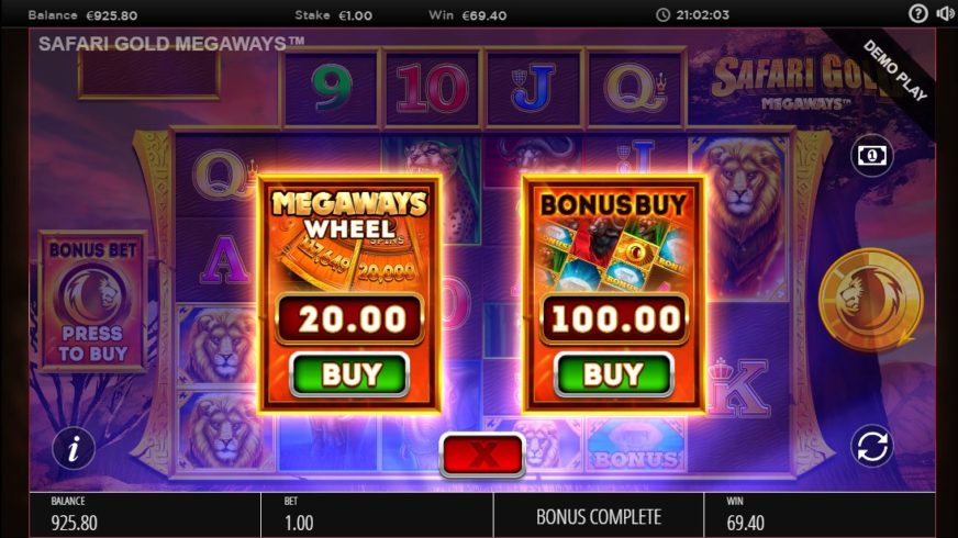 Screenshot videoslot slotmachine Safari Gold Megaways