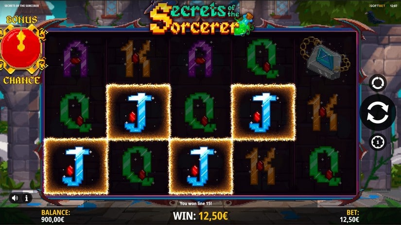 Screenshot videoslot slotmachine Secrets Of The Sorcerer