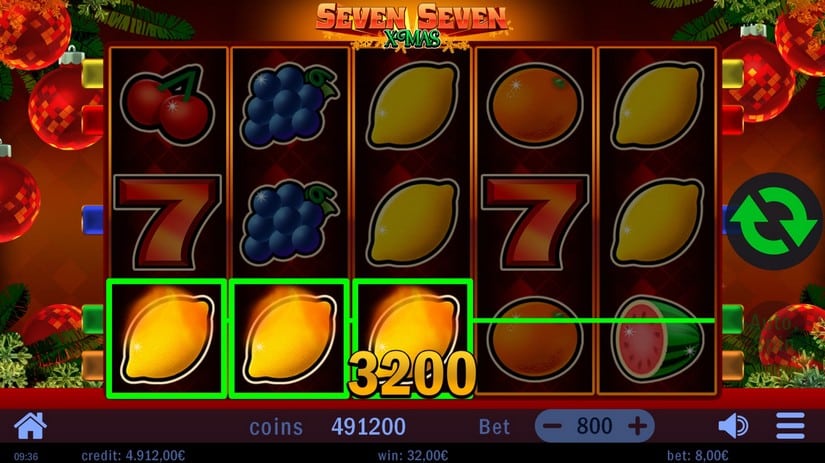 Screenshot videoslot slotmachine Seven Seven Xmas