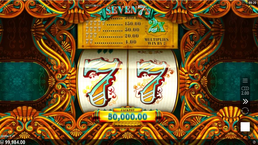 Screenshot videoslot slotmachine Seven 7’s