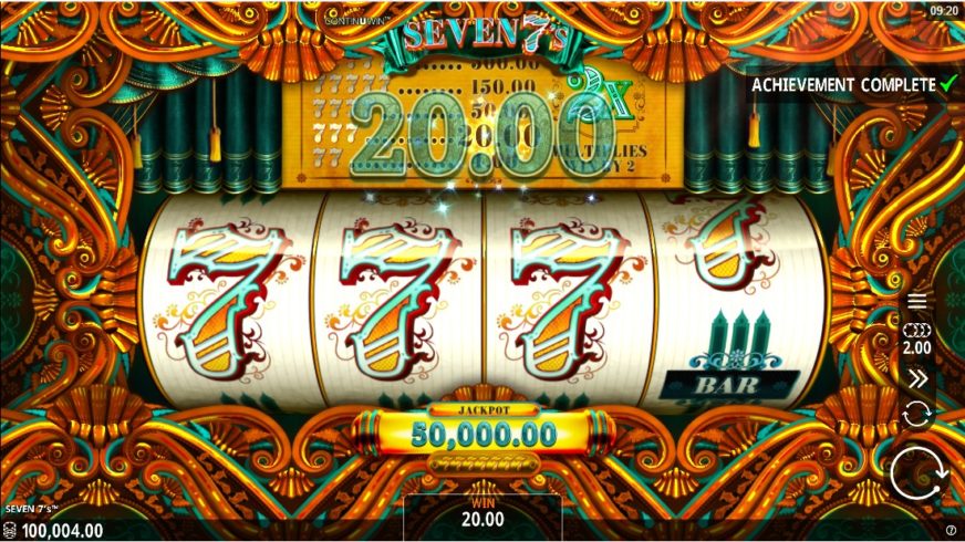 Screenshot videoslot slotmachine Seven 7’s