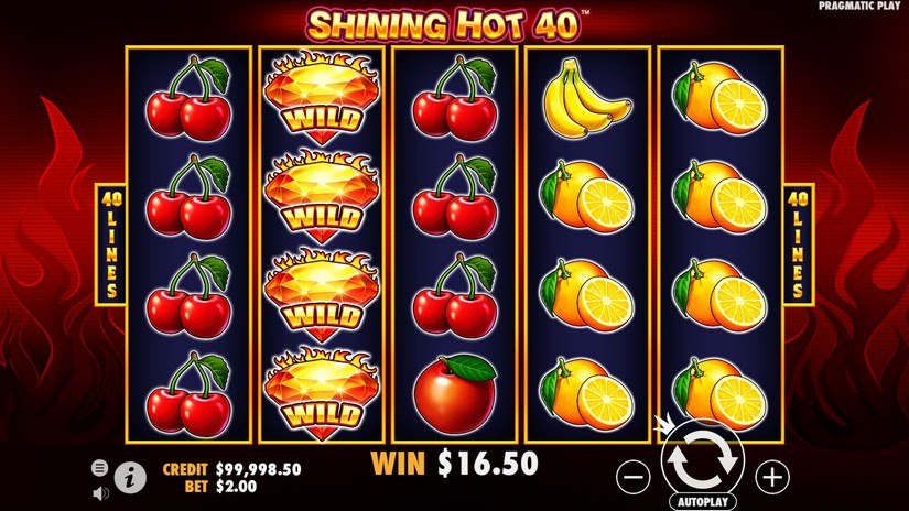 Screenshot videoslot slotmachine Shining Hot 40