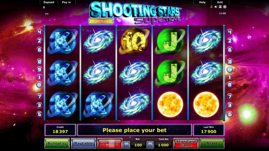 Screenshot videoslot slotmachine Shooting Stars