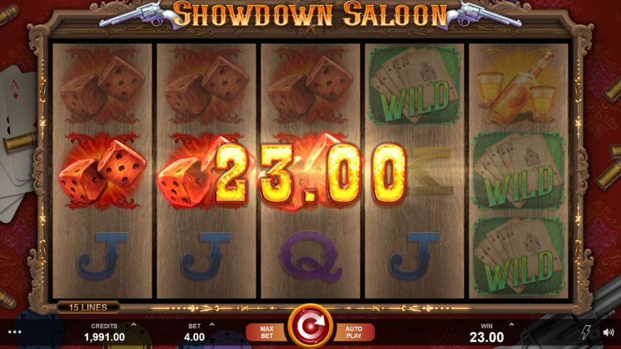 Screenshot videoslot slotmachine Showdown Saloon