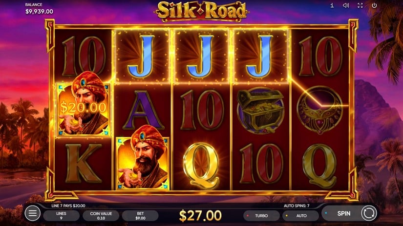 Screenshot videoslot slotmachine Silk Road