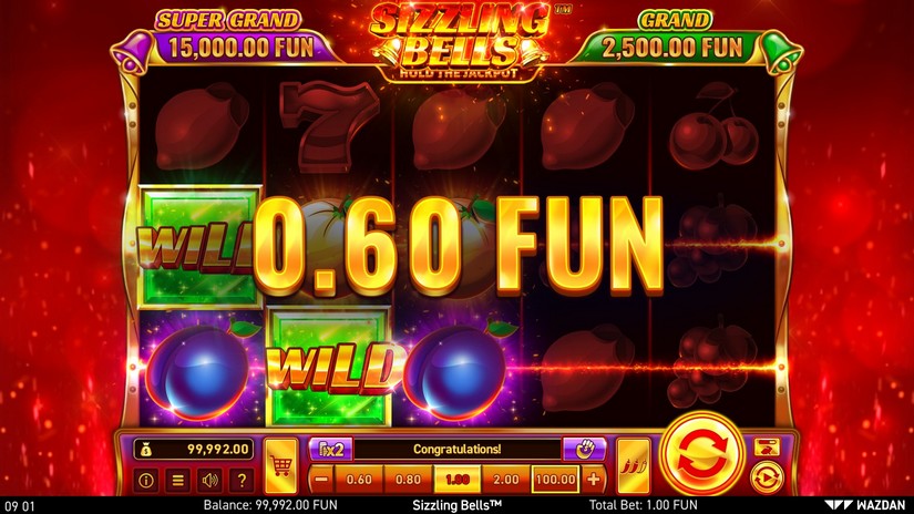 Screenshot videoslot slotmachine Sizzling Bells™