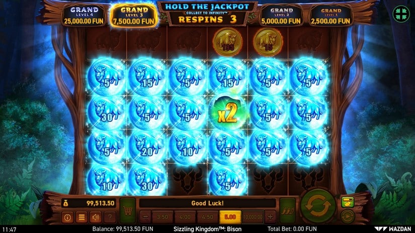 Screenshot videoslot slotmachine Sizzling Kingdom™: Bison