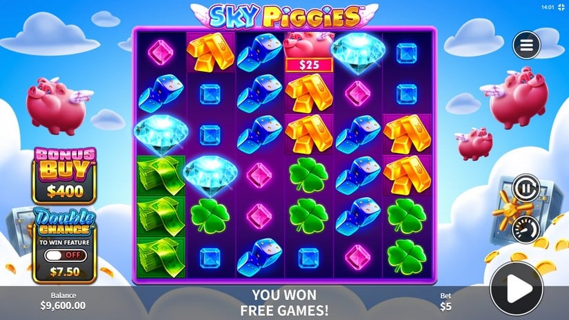 Screenshot videoslot slotmachine Sky Piggies