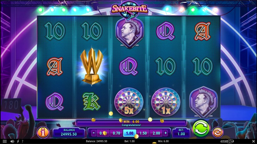 Screenshot videoslot slotmachine Snakebite