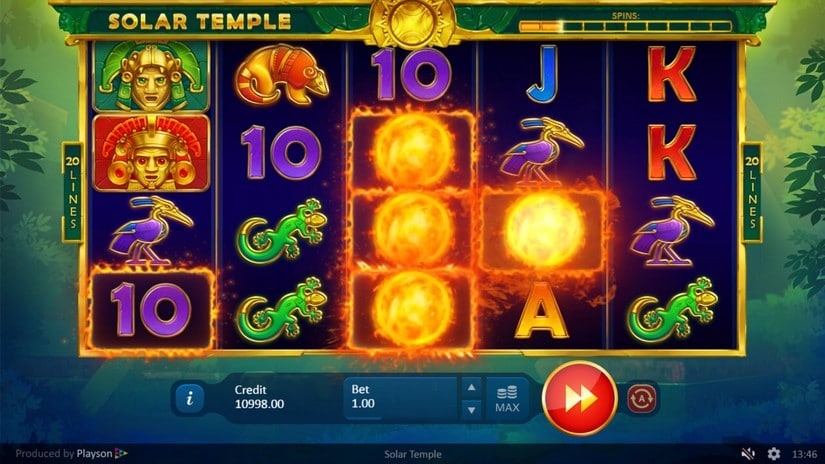 Screenshot videoslot slotmachine Solar Temple