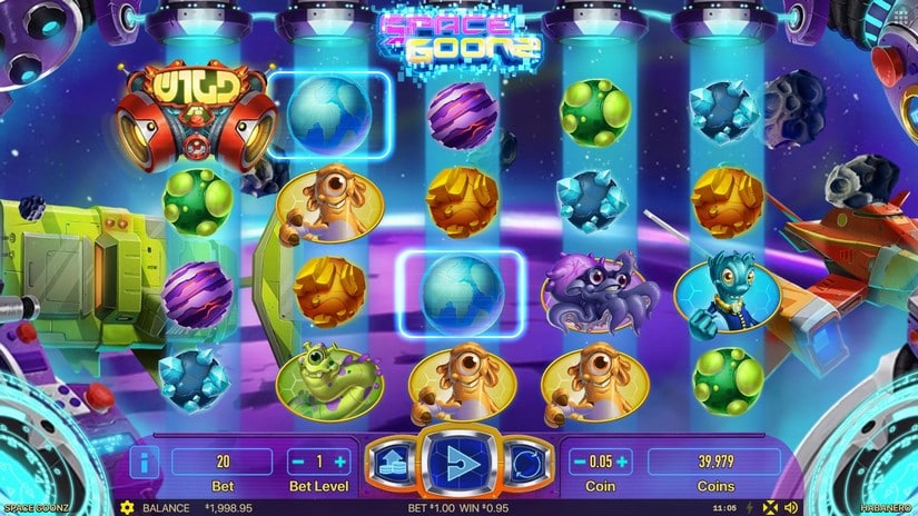 Screenshot videoslot slotmachine Space Goonz