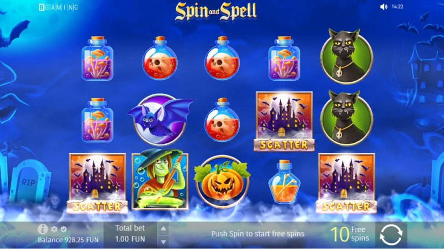 Screenshot videoslot slotmachine Spin and Spell