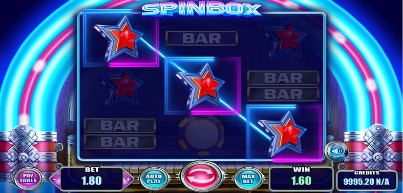 Screenshot videoslot slotmachine SpinBox